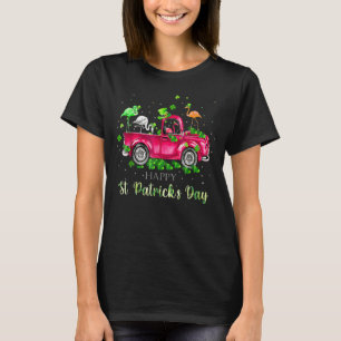 Camiseta Carro Flamingo Cachorro Rua Verde Dia de Patrick