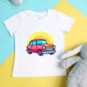 Camiseta Carro Impressão moderno moderno, crianças bonitas