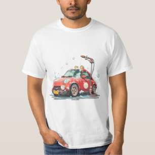 Camiseta Carro Limpo, Vida Feliz: Design de Lava-Carro