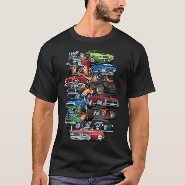 Camiseta Carro Madness! Carros Musculares, Carros Clássicos (Frente)