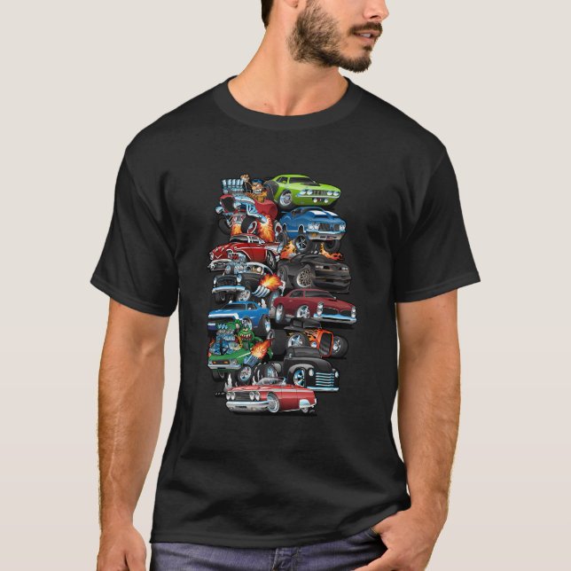 Camiseta Carro Madness Carros Musculares Carros E Cartograf (Frente)