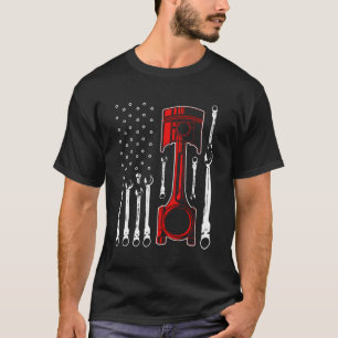 Camiseta Carro Mecânico Patriótico Americano Dão Pisto