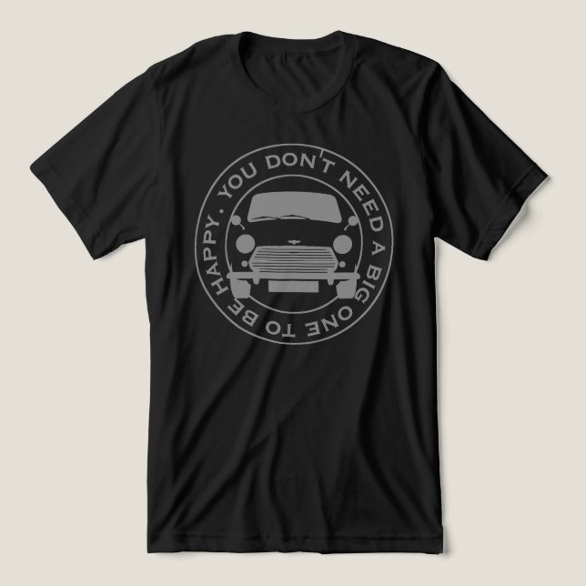 Camiseta Carro Mini Clássico slogan original dos anos 60. (Design frontal)