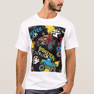 Camiseta Carro monstro: padrão infantil Abstrato
