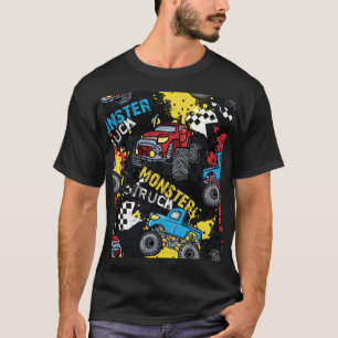 Camiseta Carro monstro: padrão infantil Abstrato