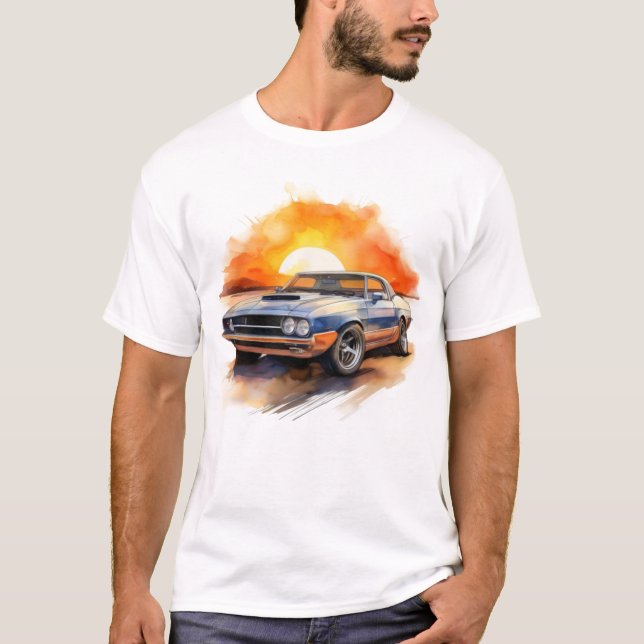 Camiseta Carro Muscular Retroativo - Sunset Clássico (Frente)