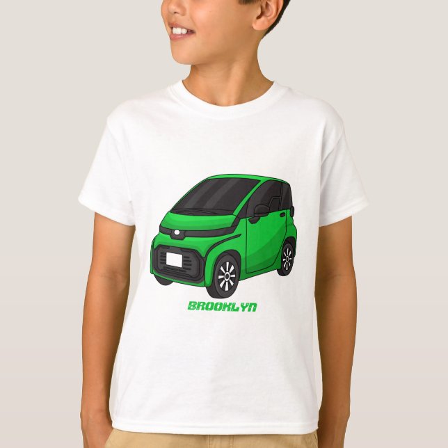 Camiseta Carro pequeno verde fofo (Frente)