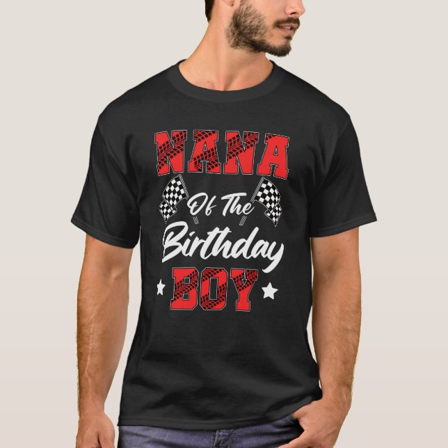 Camiseta Carro Race Nana Da Família Birthday Boy Racing Pi (Frente)