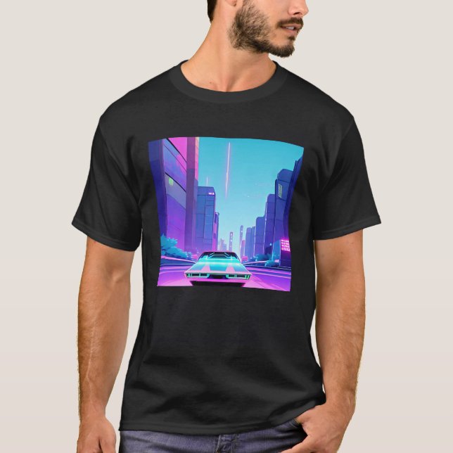Camiseta Carro synthwave outrun retrowave futuresynth ficçã (Frente)