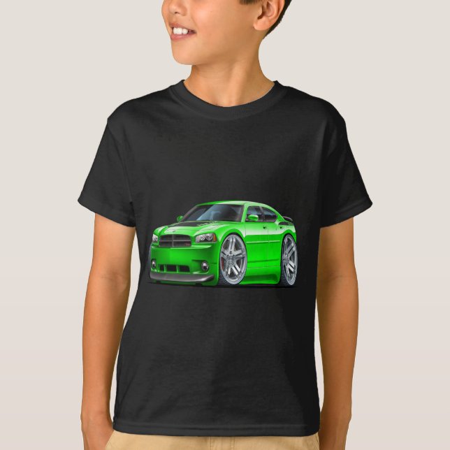Camiseta Carro verde de Daytona do carregador de Dodge (Frente)