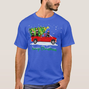 Camiseta Carro Vermelho Árvore de Natal Engraçado Papais no