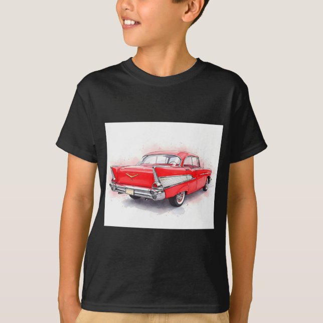 Camiseta Carro vermelho dos anos 50 (Frente)