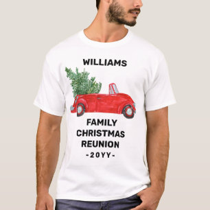 Camiseta Carro Vermelho Personalizado da Reunião de Natal d