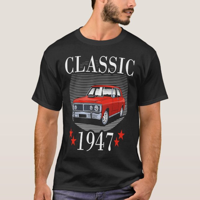 Camiseta Carro vintage 1947 Clássico de Impressão Retroativ (Frente)