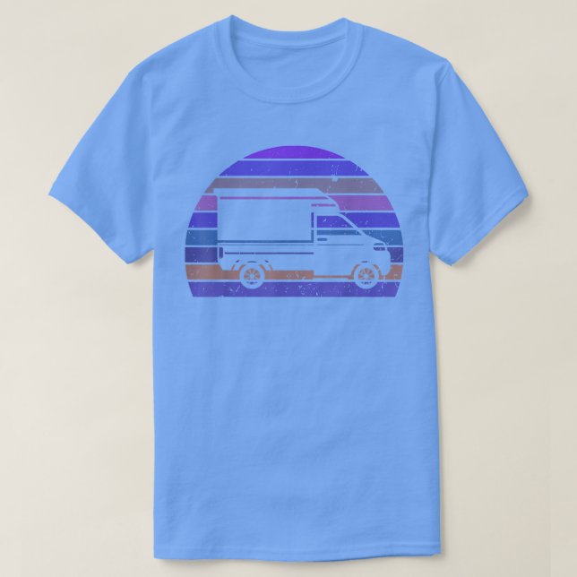 Camiseta Carro vintage Retro Minicaminhão Silhouette Automo (Frente do Design)