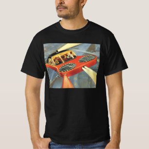 Camiseta Carro Voador Futurístico de Ficção Científica 