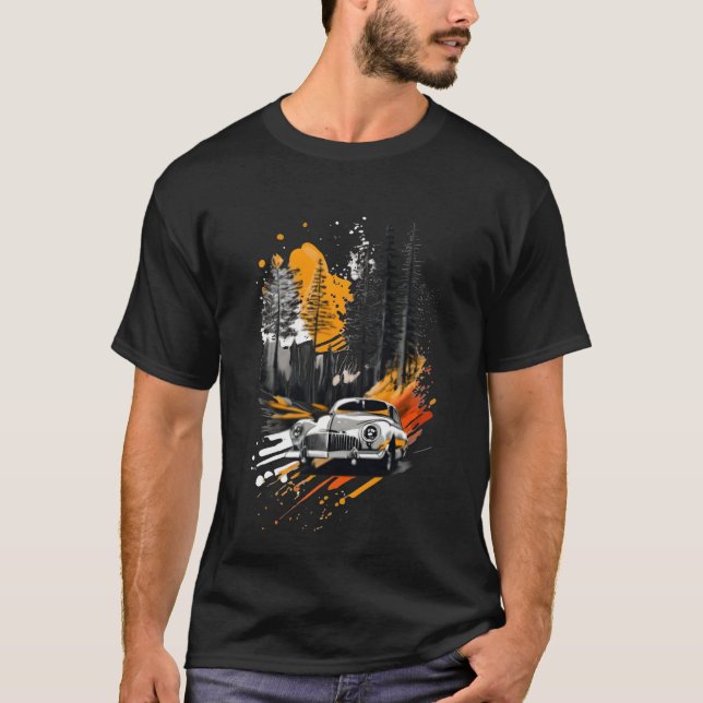 Camiseta Carro Zephyr 1950 dirigindo através de um menino e (Frente)