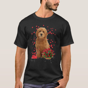 Camiseta Carroçaria Goldendoodle Balões E Cesta Rosa