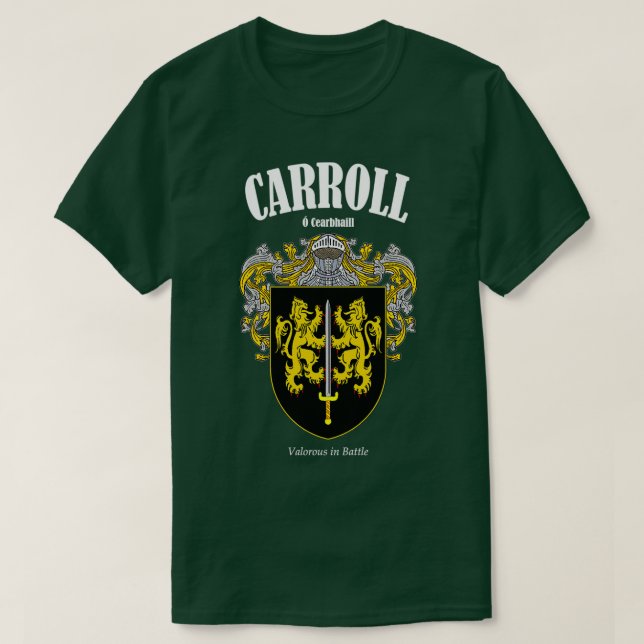 Camiseta Carroll Family Casaco de Tradução de Armas e Meani (Frente do Design)
