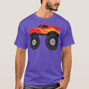 Camiseta Carros-caminhoneiros 4x4, Caminhão-monstro vermelh