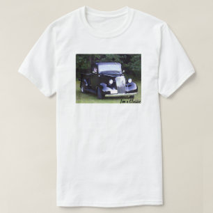 Camiseta Carros Clássicos - Caminhão de Coleta Preto Vintag