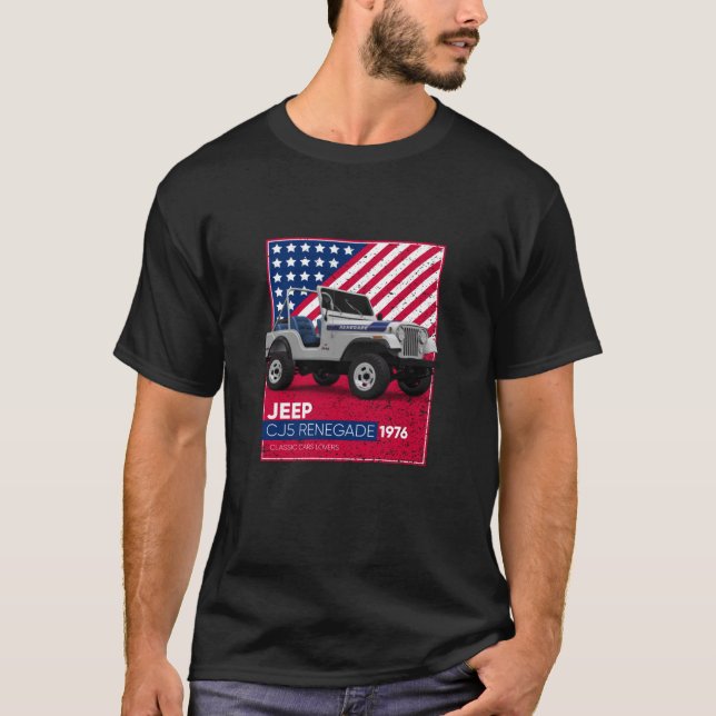 Camiseta Carros Clássicos CJ5 Renegade 1976 (Frente)