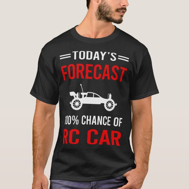 Camiseta Carros de Automóveis RC Previsão de Hoje (Frente)