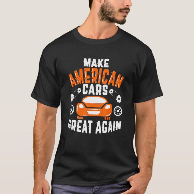 Camiseta Carros de carro vintage Entusiastas Automóveis Ame (Frente)