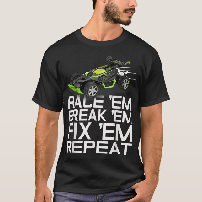 Camiseta Carros De Controle Remoto De Carros RC - Race Em B (Frente)