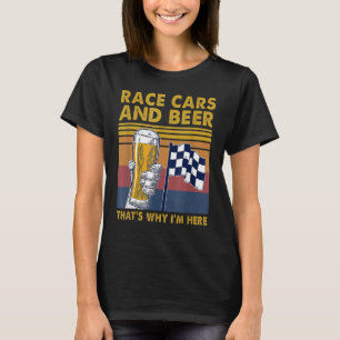 Camiseta Carros de Corrida Antigos Bandeira Xadrez Cerveja