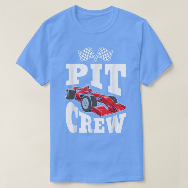 Camiseta Carros De Corrida De Pit Tripulantes, Raça De Pass (Frente do Design)
