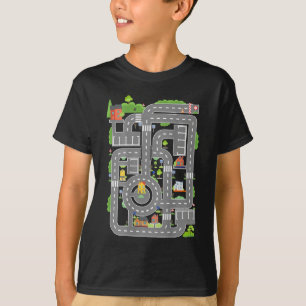 Camiseta Carros De Reprodução Na Via De Corrida De Carros D
