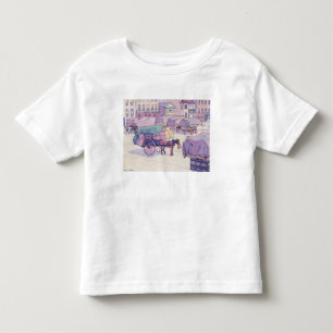 Camiseta Carros do feno, mercado de Cumberland (óleo em