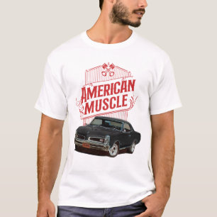 Camiseta Carros Musculares Americanos de Preto