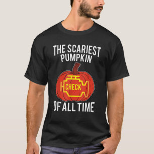 Camiseta Carros Verificam Pumpkin de Luz Assustador do Moto