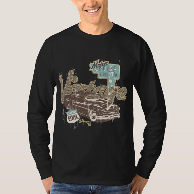 Camiseta Carros vintage ~ Legenda Noturna Clássica Do Carro (Frente)