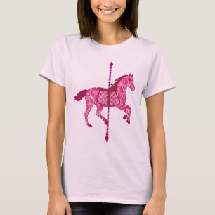 Camiseta Carrossel Horse - Rosa Fuchsia