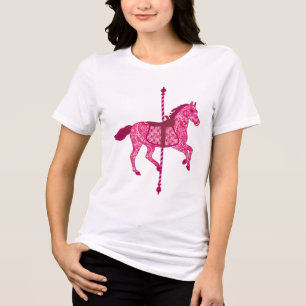 Camiseta Carrossel Horse - Rosa Fuchsia