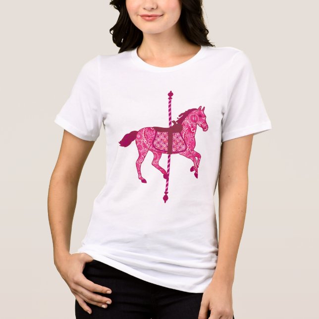Camiseta Carrossel Horse - Rosa Fuchsia (Frente)