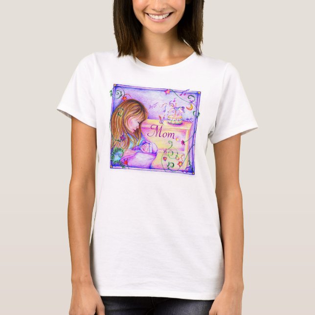 Camiseta Carrossel Sonha Mãe Bella Flores Círculo Superior (Frente)
