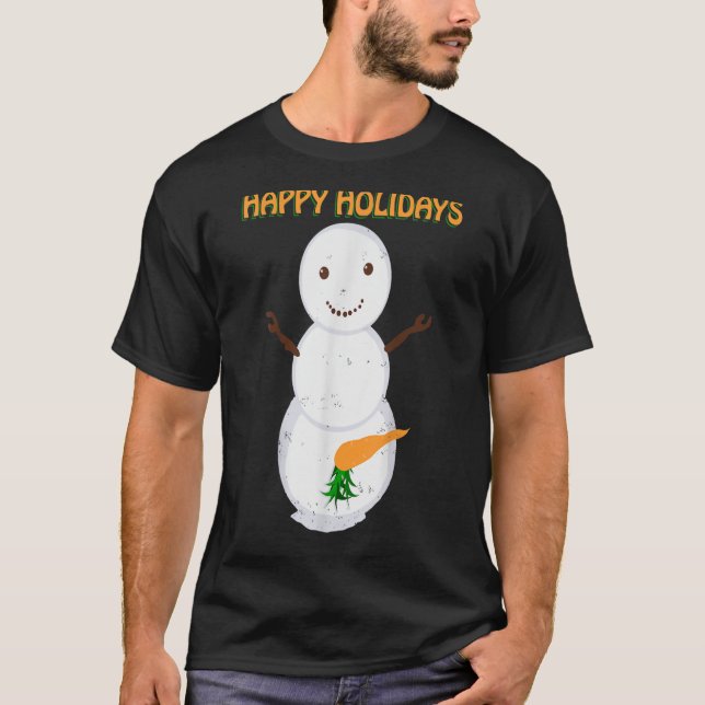 Camiseta Carrot Sujo Snowman Engraçado Natal Feio  (Frente)
