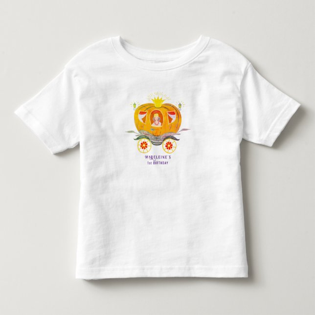 Camiseta Carruagem Princesa Abóbora Flores Silvestres Anive (Frente)