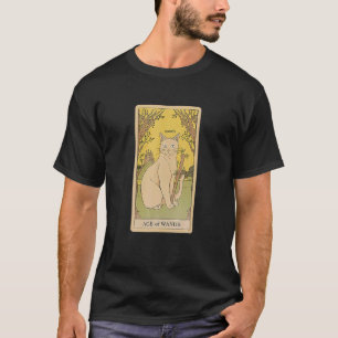 Camiseta Carta Arot Ás de Paus e Gatos Gráficos Cósmicos de