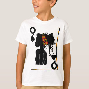 Camiseta Carta da Rainha de Espadas Afro Americana História