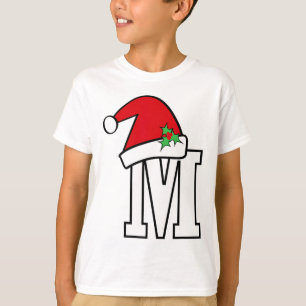 Camiseta Carta de Papai Noel M Monograma de Natal Fofo Pres