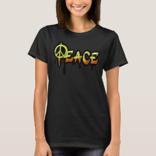Camiseta Carta de Paz de Meio-Tom do grafite