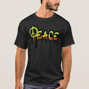Camiseta Carta de Paz de Meio-Tom do grafite