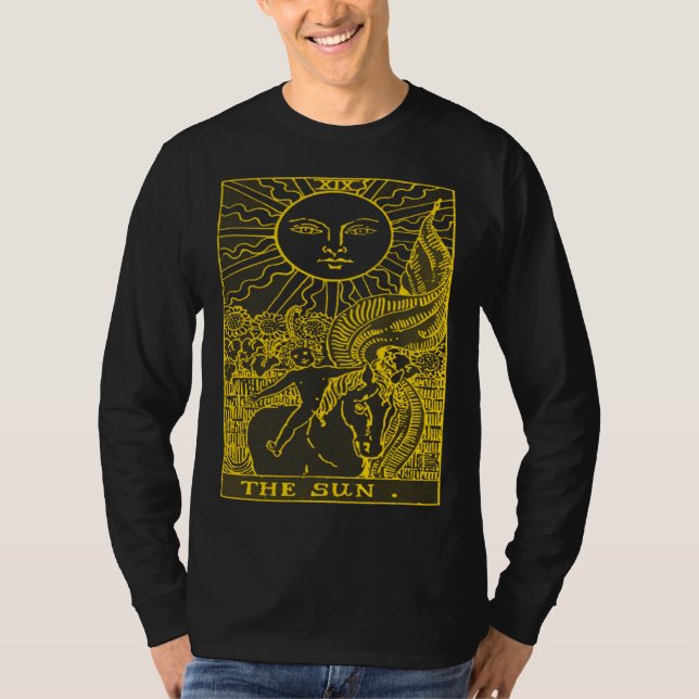 CAMISETA CARTA DE TARÔ ANTIGA O SOL (Frente)