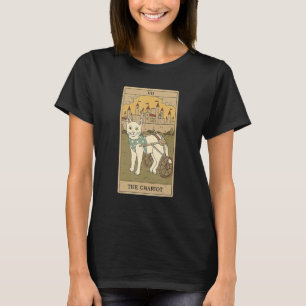 Camiseta Carta de Tarot A Carruagem e Gatos Gráficos Cósmic