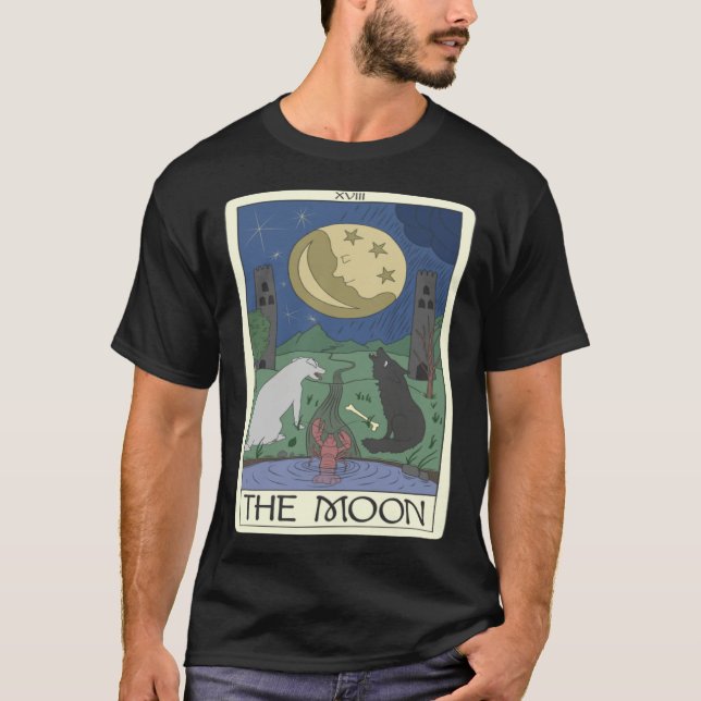 Camiseta Carta de Tarot A Lua XVIII Retro (Frente)